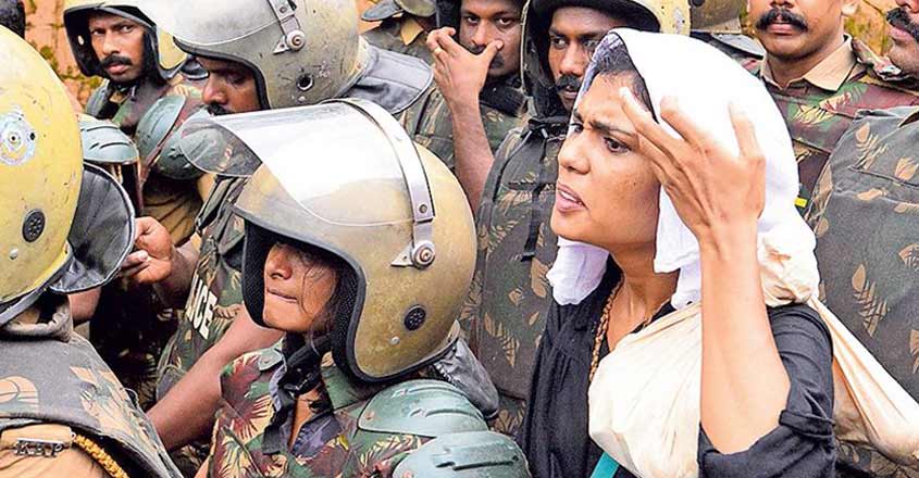 Case against Rehana for hurting religious sentiments Rehana, who started the trek up the hill to the Sabarimala temple on Friday morning, was blocked by devotees near Nadapanthal.