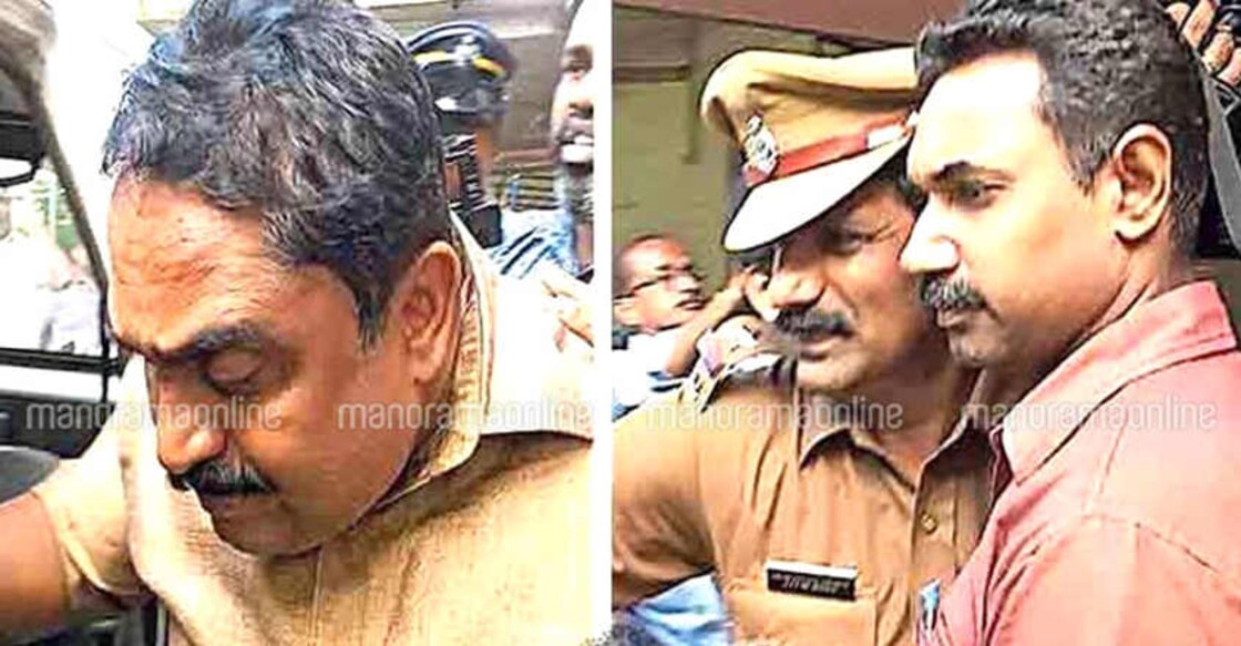 While ASI T M Biju (L) has been dismissed from service, three annual increments of driver M N Ajayakumar (R) have been cut.