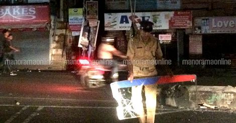 Kerala CM's pilot vehicle topples after hitting divider