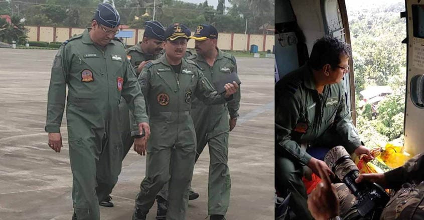 In God's Own submerged Country, Garud Commandos emerged as divine idols Air Marshal B Suresh, SAC AOC-in-C during relief operations (IMP).