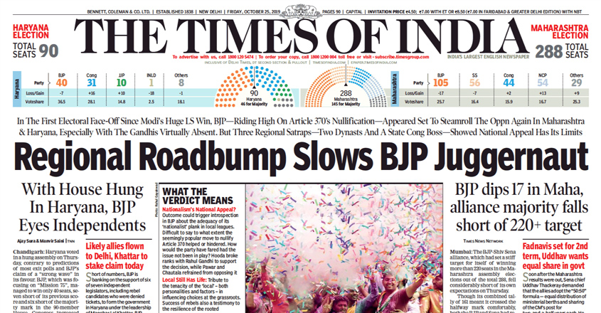 'BJP, but...': How English newspapers reported Maharashtra ...