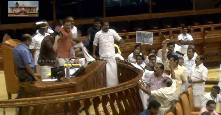 Visions of 'Black Friday' loom as angry UDF members rush up the Speaker's podium Visions of 'Black Friday' loom as angry UDF members rush up the Speaker's podium
