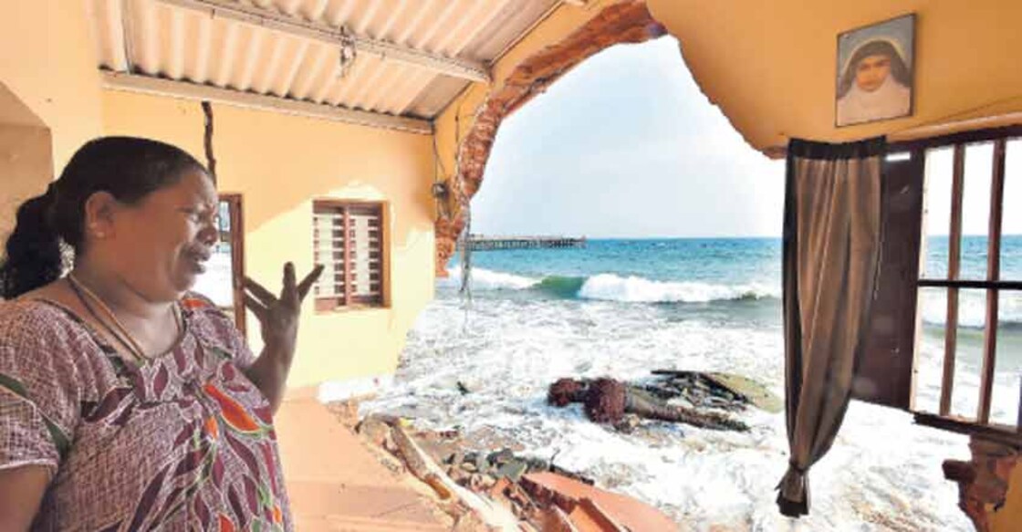 Pain and revelry as doom gets closer at Valiyathura coast Pain and revelry as doom gets closer at Valiyathura coast