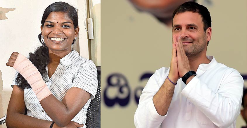 Rahul congratulates Wayanad tribal girl on clearing UPSC exam