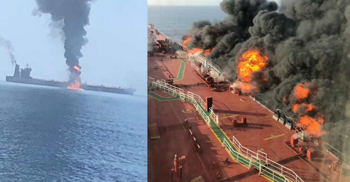 Two oil tankers struck in suspected attacks in Gulf of Oman Two oil tankers struck in suspected attacks in Gulf of Oman