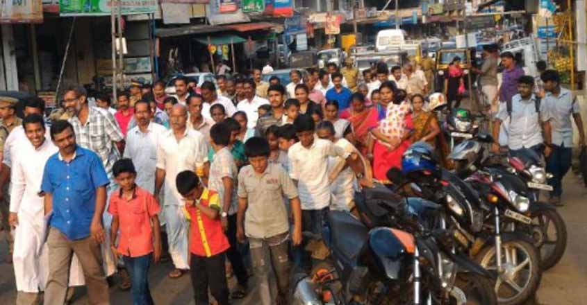 Maju during electioneering in Pala Maju during electioneering in Pala