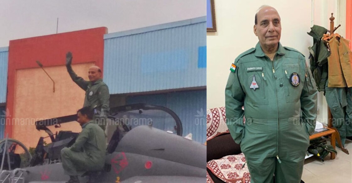 Rajnath Singh becomes the first defence minister to fly in light combat aircraft Tejas Rajnath Singh becomes the first defence minister to fly in light combat aircraft Tejas