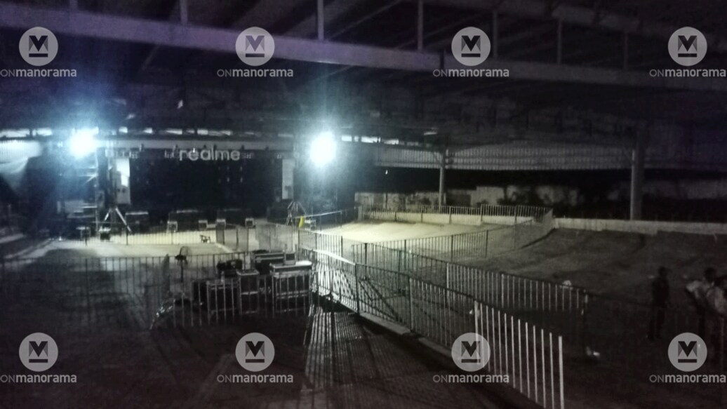 The open-air auditorium in the CUSAT campus where the stampede occurred Saturday night. Photo: Manorama