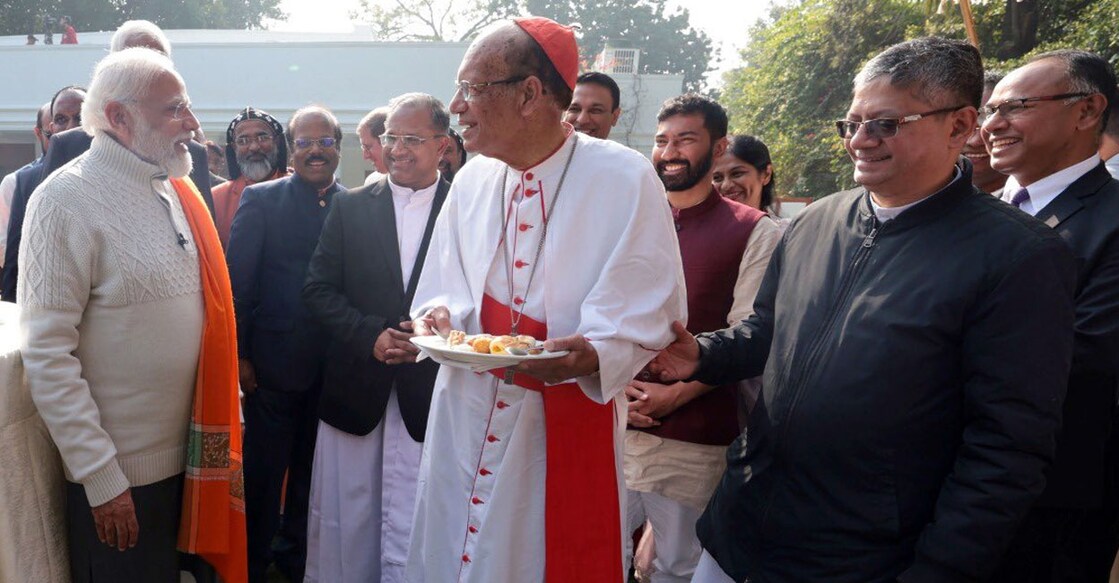 Prime Minister Narendra Modi hosted members of the Christian community for a lunch at his residence on Christmas. Photo: Photo: X/@narendramodi 