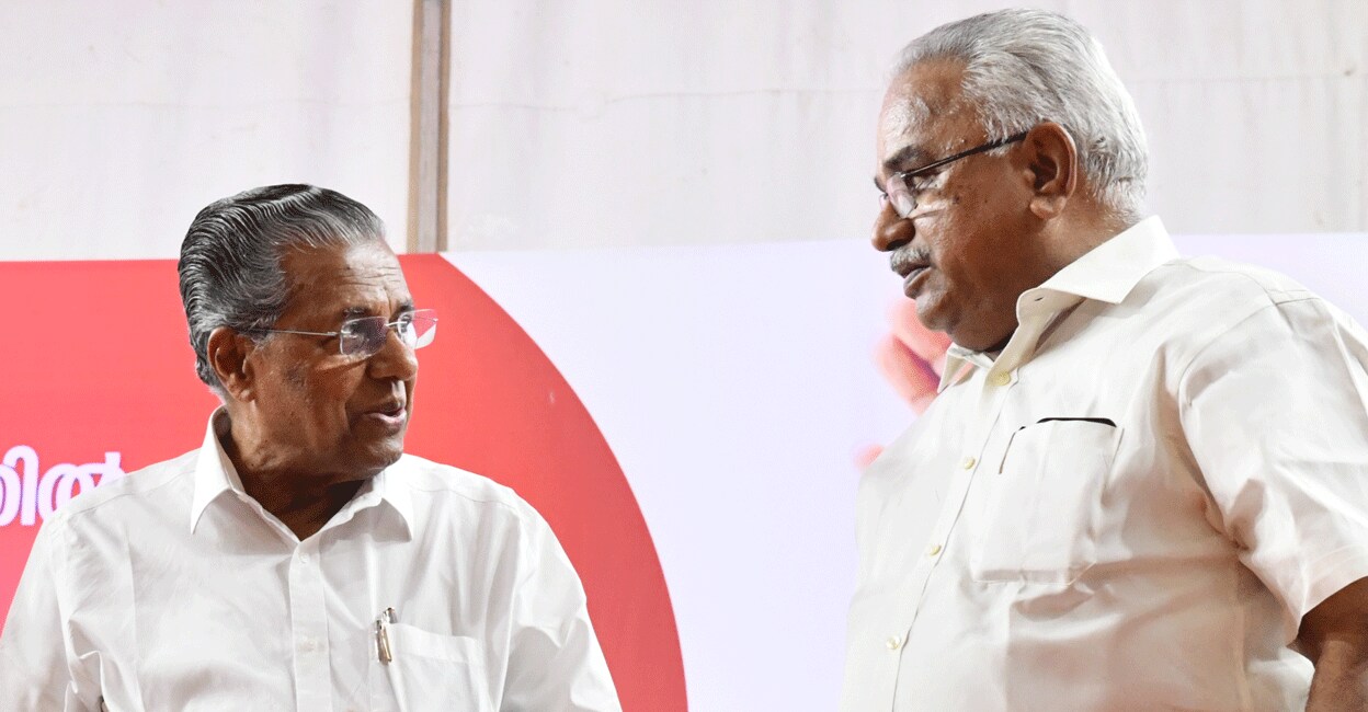 Kanam Rajendran (right) with Pinarayi Vijayan. File photo: Manorama