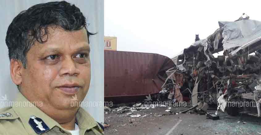 behera-ksrtc-accident DGP Loknath Behera (L), site of accident (R)