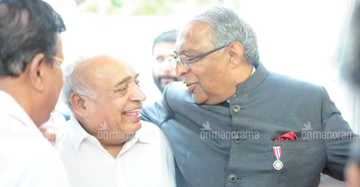 M P Veerendra Kumar and Malayala Manorama Chief Editor Mammen Mathew
