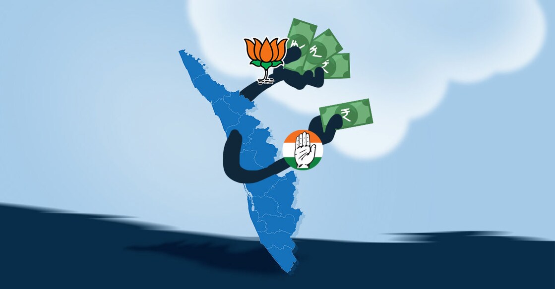 The BJP received three times more than Congress through electoral bonds from companies registered in Kerala. Graphic: Onmanorama