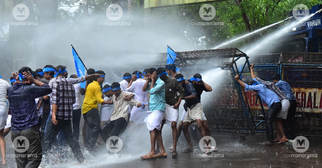ksu-protest-march-kozhikode From a KSU march in front of the Collectorate in Kozhikode on Thursday. Photo: Vidhuraj M T/Manorama