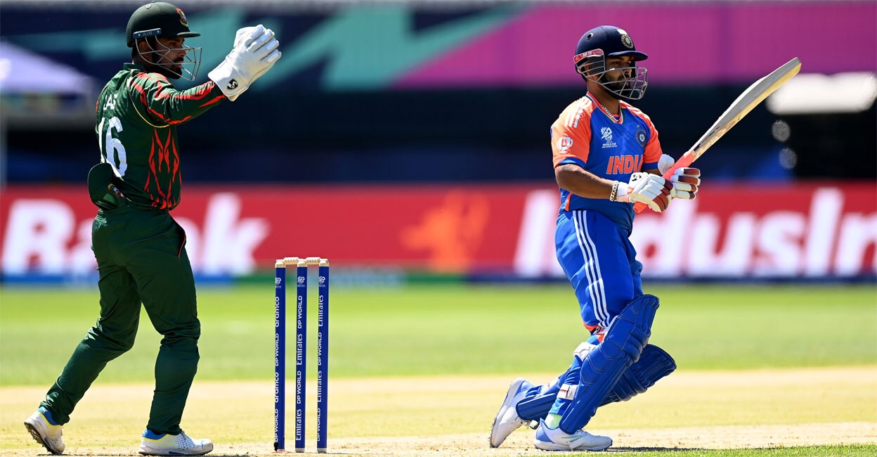 Rishabh Pant in action during the warm-up match. Photo: X/@BCCI