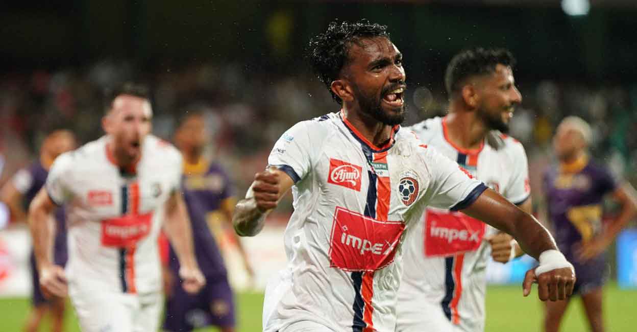 slk-opener-faslu-rahman Faslu Rahman celebrates scoring for Malappuram FC against Forca Kochi. Photo: Special arrangement