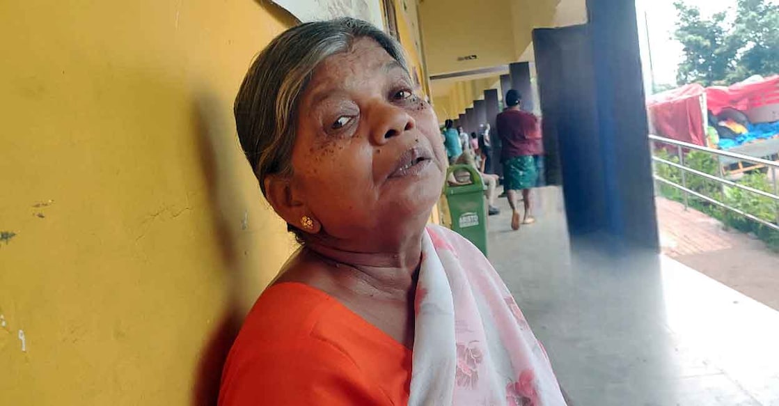 Shivamma's (in pic) daughter Rathini and son-in-law Rajendran died in the landslides. Photo: Onmanorama