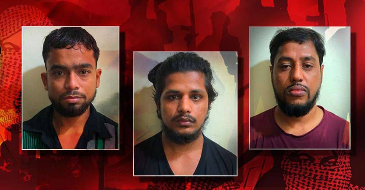 The three men arrested by NIA from Kerala. 