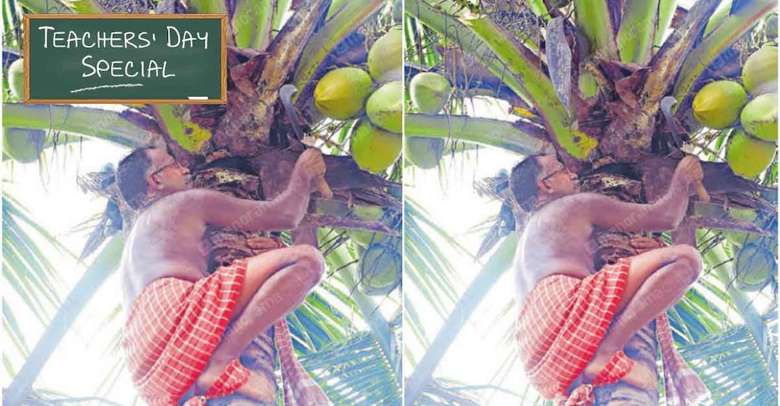This headmaster climbs coconut trees, prepares meals for school students