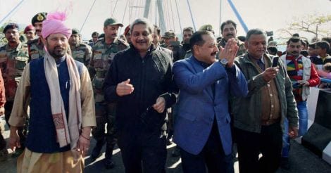 Cable-stayed bridge opened in Jammu & Kashmir