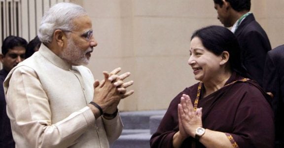 Jayalalithaa with Modi Jayalalithaa with Modi