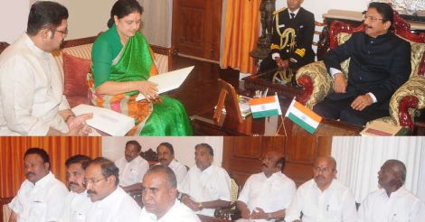 Sasikala calls on TN Guv, stakes claim to form govt