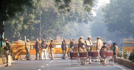 New Delhi: Security beefed up ahead of Dalit activist Jignesh Mevani's Hunkar rally in New Delhi on Jan 9, 2018. (Photo: IANS)