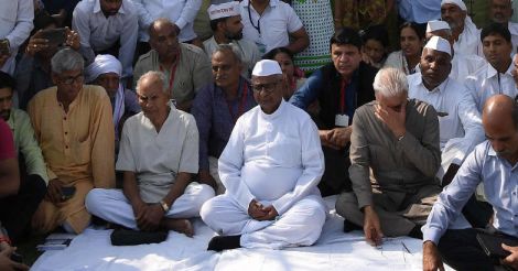 Anna Hazare sits on indefinite hunger strike for Lokpal