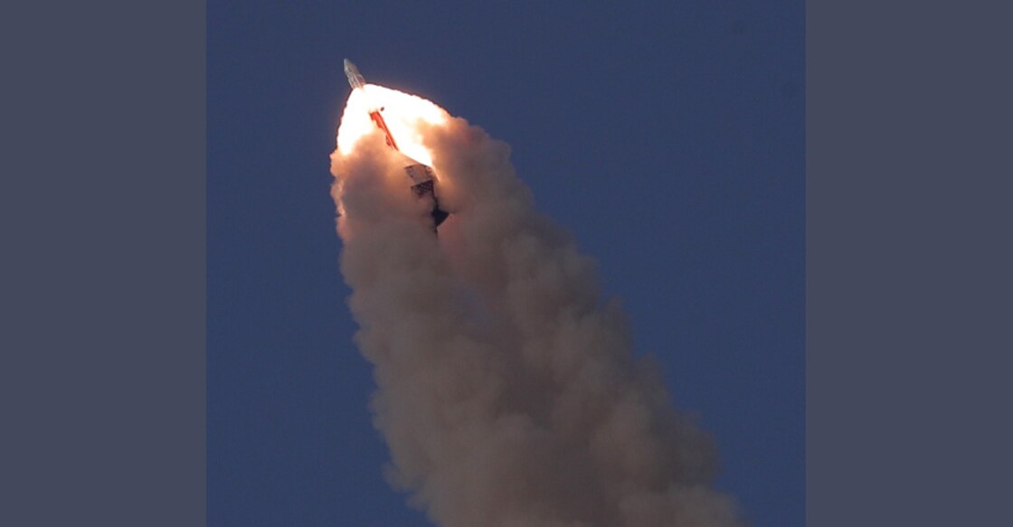 The Crew Escape System lifts off from Sriharikota. Photo: ISRO