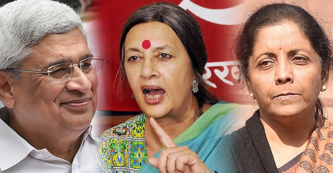 Prakash Karat, Brinda Karat and Nirmala Sitharaman Prakash Karat, Brinda Karat and Nirmala Sitharaman