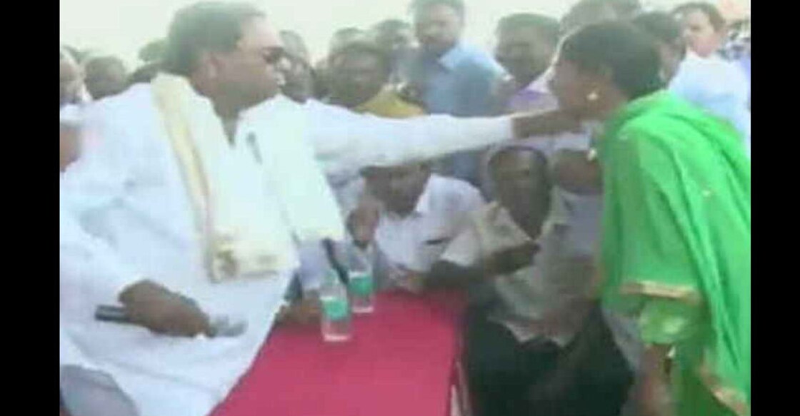 Siddaramaiah loses temper as woman raises issues in son's constituency 
