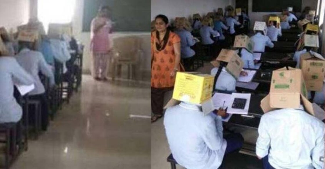 Karnataka college students made to wear cartons to avoid copying