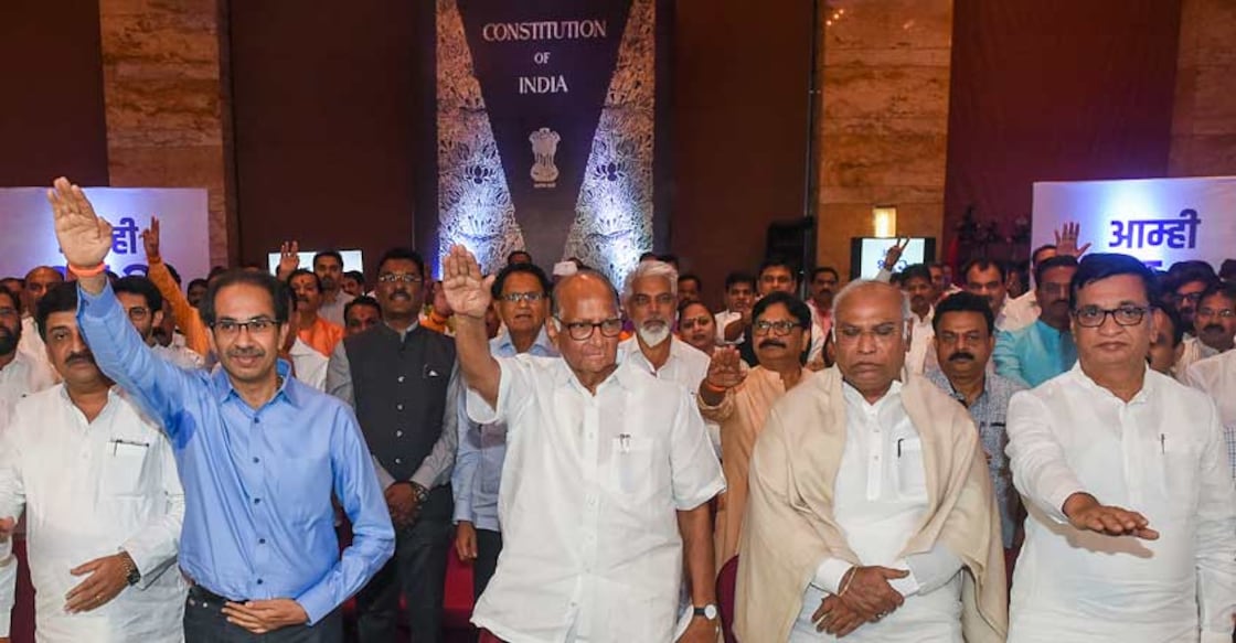 Shiv Sena, NCP, Congress MLAs arrive for show of strength in Mumbai Shiv Sena, NCP, Congress MLAs arrive for show of strength in Mumbai