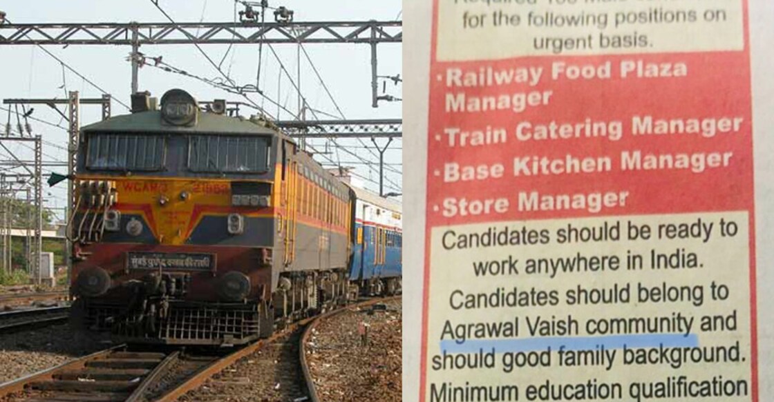 Row after IRCTC contractor's controversial recruitment ad
