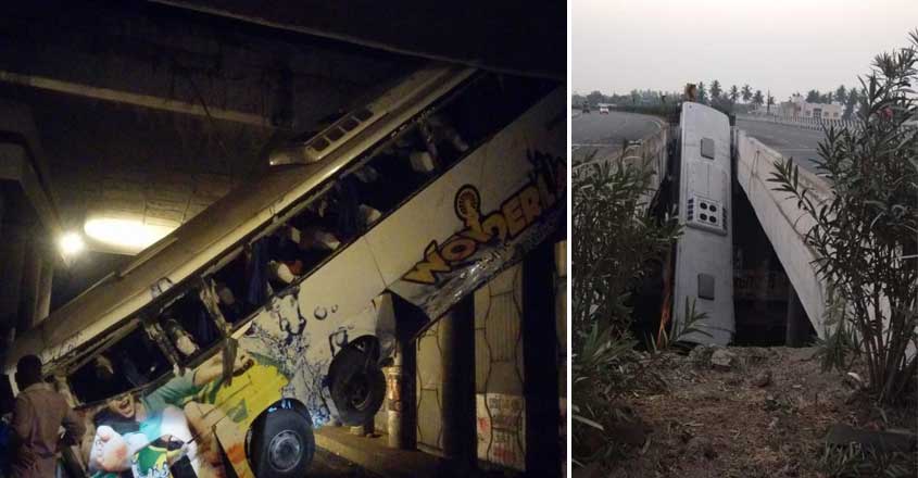Bengaluru-bound KSRTC bus falls off flyover near Tirupur, 2 critical
