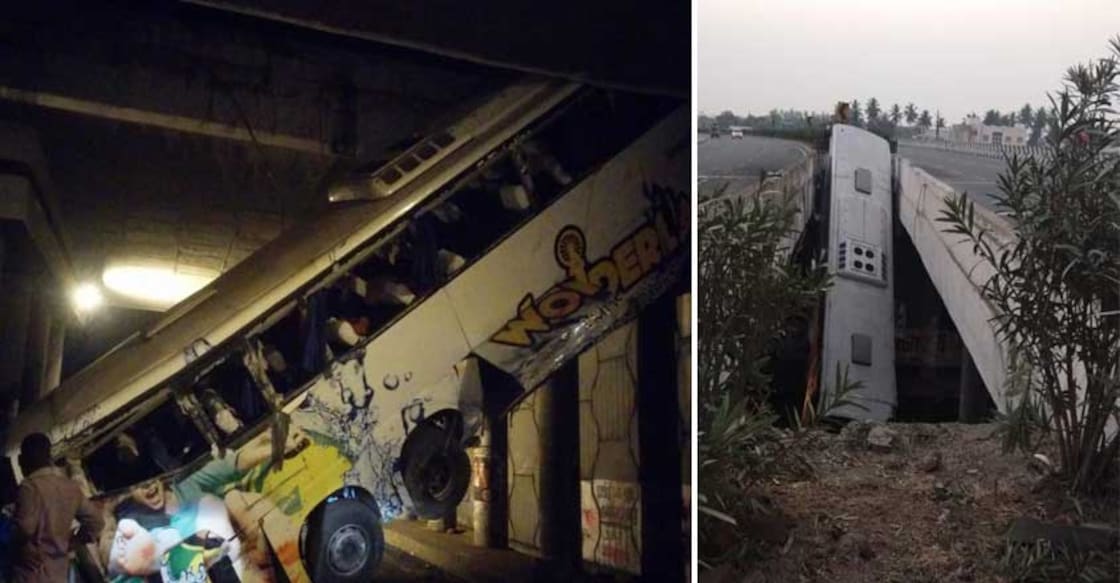 Bengaluru-bound KSRTC bus falls off flyover near Tirupur, 2 critical Bengaluru-bound KSRTC bus falls off flyover near Tirupur, 2 critical