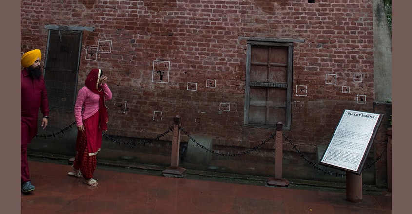 Bullet marks on the walls of the Jallianwala Bagh Bullet marks on the walls of the Jallianwala Bagh
