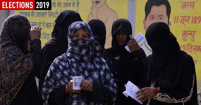 Muslim women at polling booth
