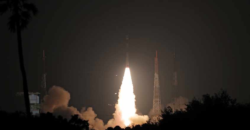 Sriharikota: Polar Satellite Launch Vehicle (PSLV) 44 carrying Defence Research and Development Organisation's (DRDO) "Microsat R" and "Kalamsat"  lifts off from Sriharikota, Andhra Pradesh on Jan 24, 2019. (Photo: IANS/ISRO)
