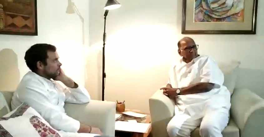 New Delhi: NCP chief Sharad Pawar during a meeting with Congress President Rahul Gandhi in New Delhi on May 30, 2019. (Photo: IANS)