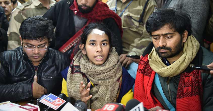 JNU violence: Delhi Police questions 3 students including Aishe Ghosh JNU violence: Delhi Police questions 3 students including Aishe Ghosh
