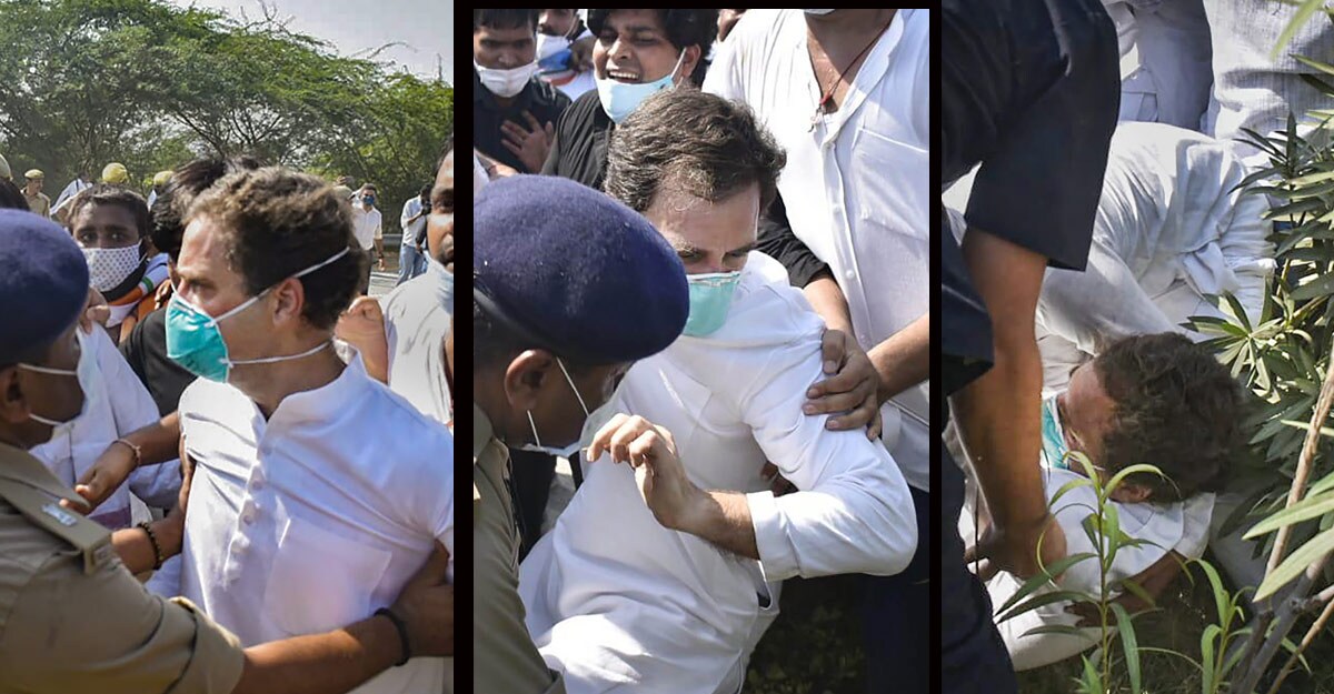 Rahul, Priyanka detained enroute to Hathras gang rape victim's home Rahul, Priyanka detained enroute to Hathras gang rape victim's home