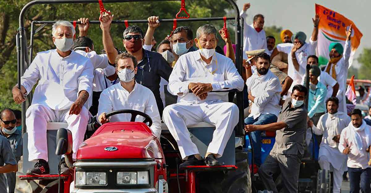  Rahul Gandhi's tractor rally against farm laws allowed to enter Haryana after border drama