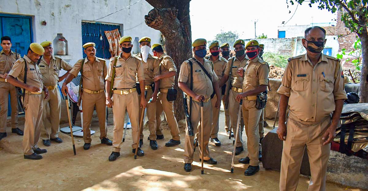 Police camping at Hathras Police camping at Hathras