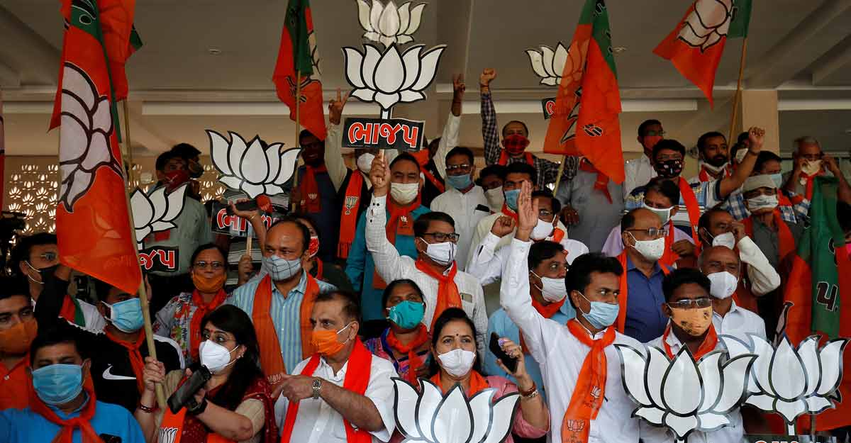 Modi's coalition cites virus fight in winning first poll since pandemic started