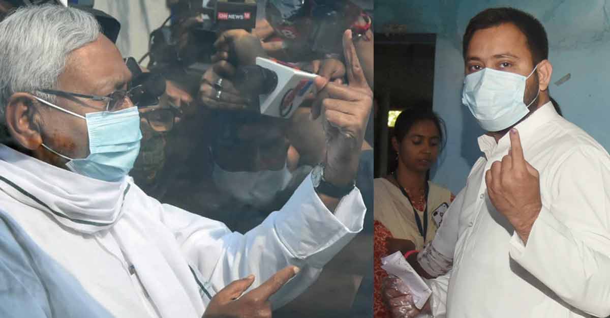 Bihar elections: 19.26% polling till noon, Nitish, Tejashwi cast votes