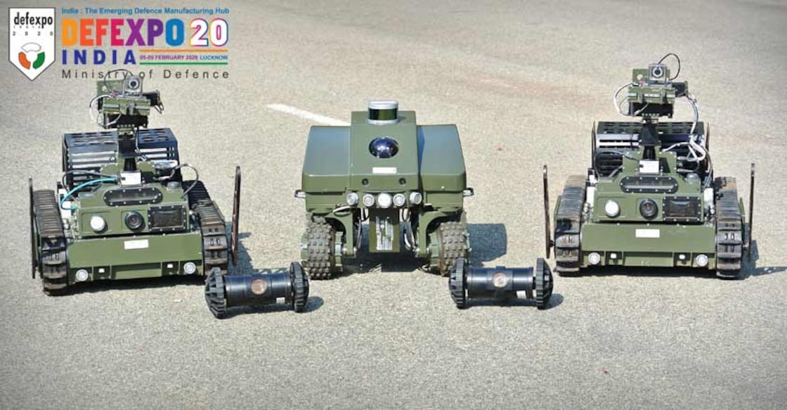 Desi robot Ballbot & drone EyeRov inspire visitors at DefExpo