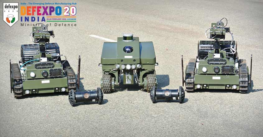 Desi robot Ballbot & drone EyeRov inspire visitors at DefExpo