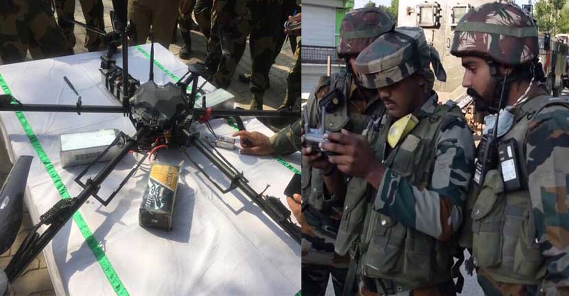 Pak drone loaded with automatic rifle, grenades shot down by BSF along IB in Jammu