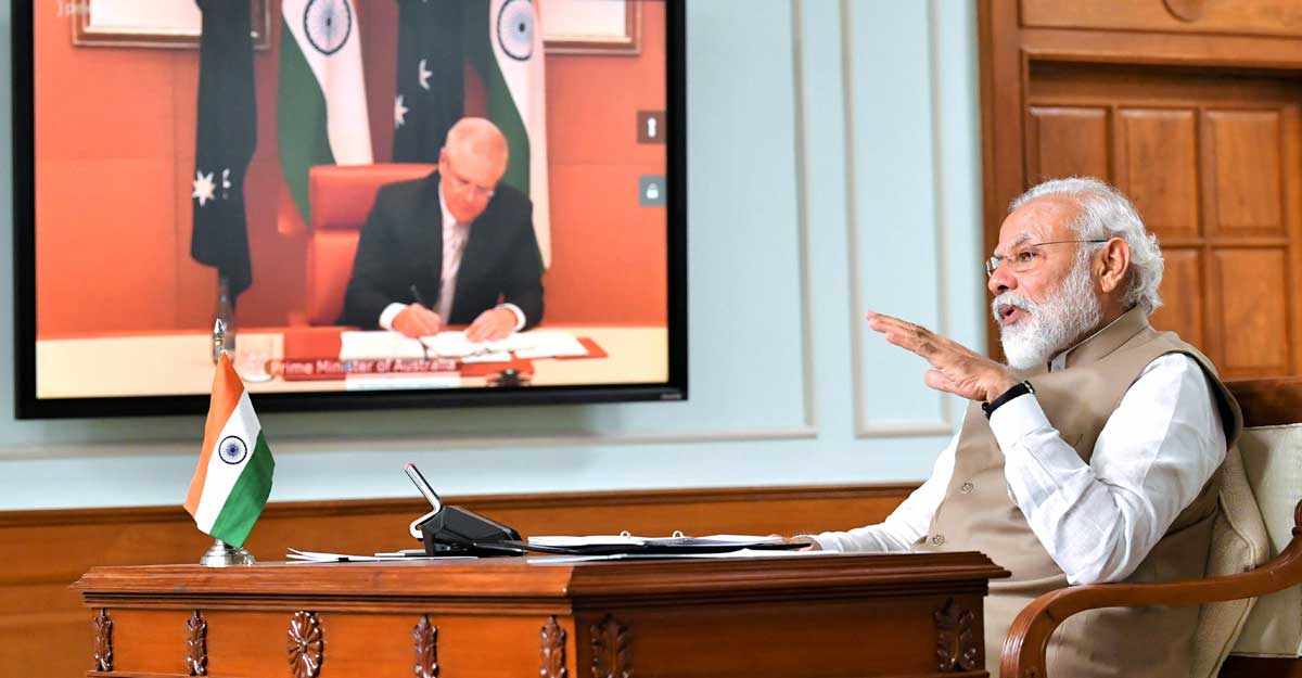 India, Australia ink landmark defence pact, decide to elevate ties during Modi-Morrison online summit India, Australia ink landmark defence pact, decide to elevate ties during Modi-Morrison online summit